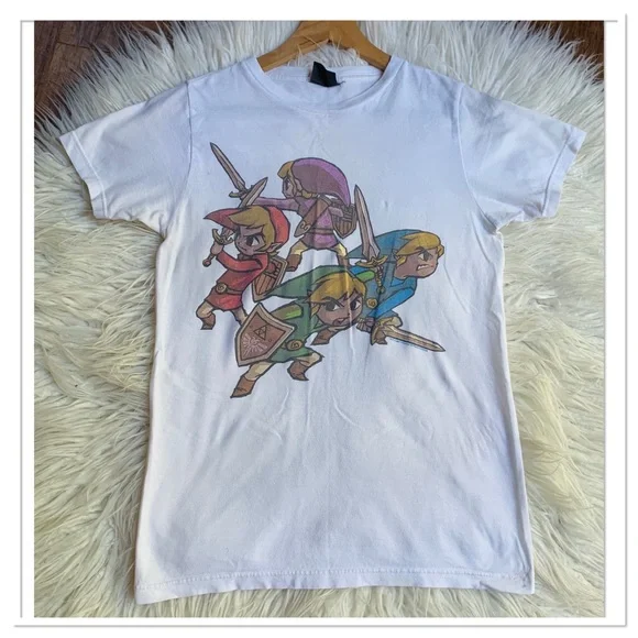 The Legend Of Zelda Four Swords Adventures Vintage Y2K 2007 Promo T-Shirt - Picture 1 of 7